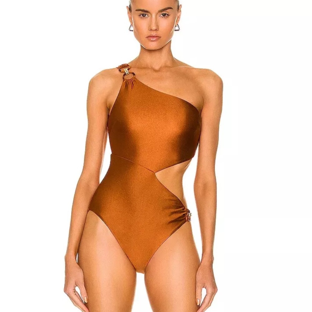 NEW Zimmermann asymmetric cutout one shoulder one piece swimsuit